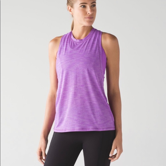Lululemon work the circuit tank in Heathered Moonlit Magenta - Picture 3 of 13